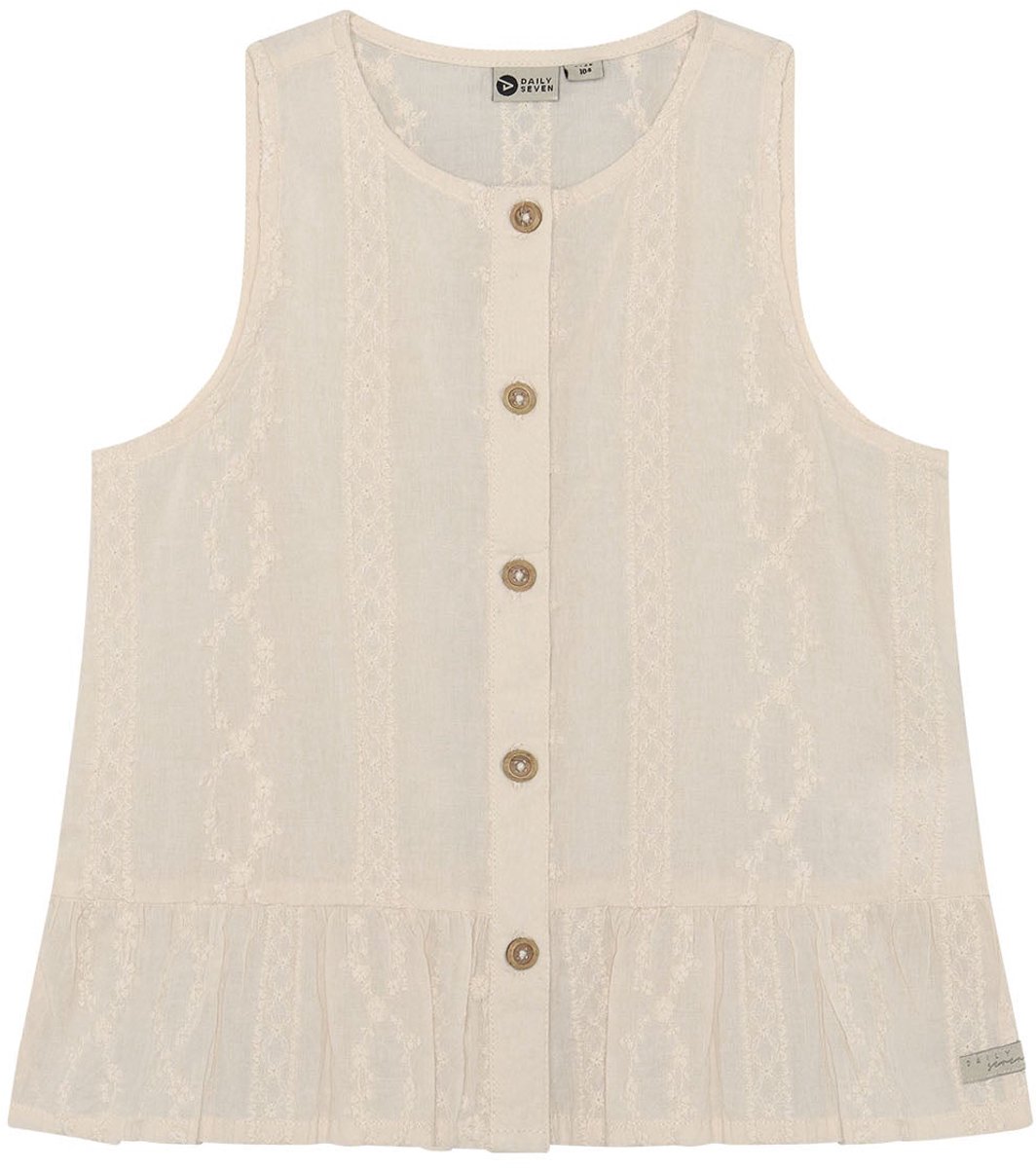 Daily7 - Ruffle Singlet - Sandshell - Maat 104