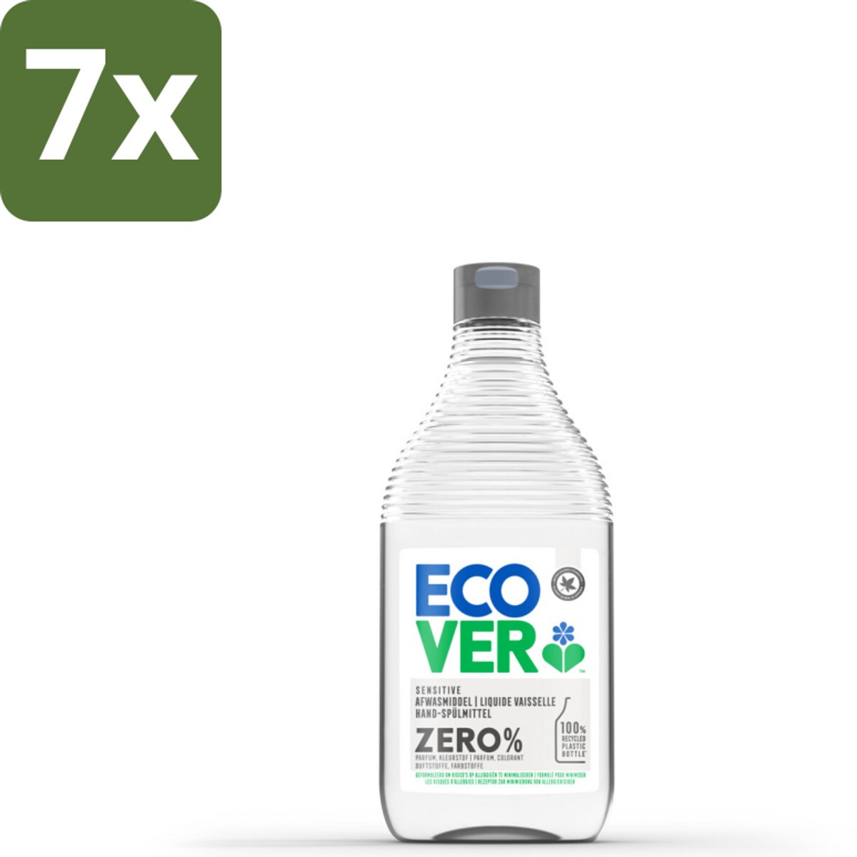 Ecover - Afwasmiddel ZERO - Parfumvrij - 450 ml - Bulkverpakking - 7 stuks