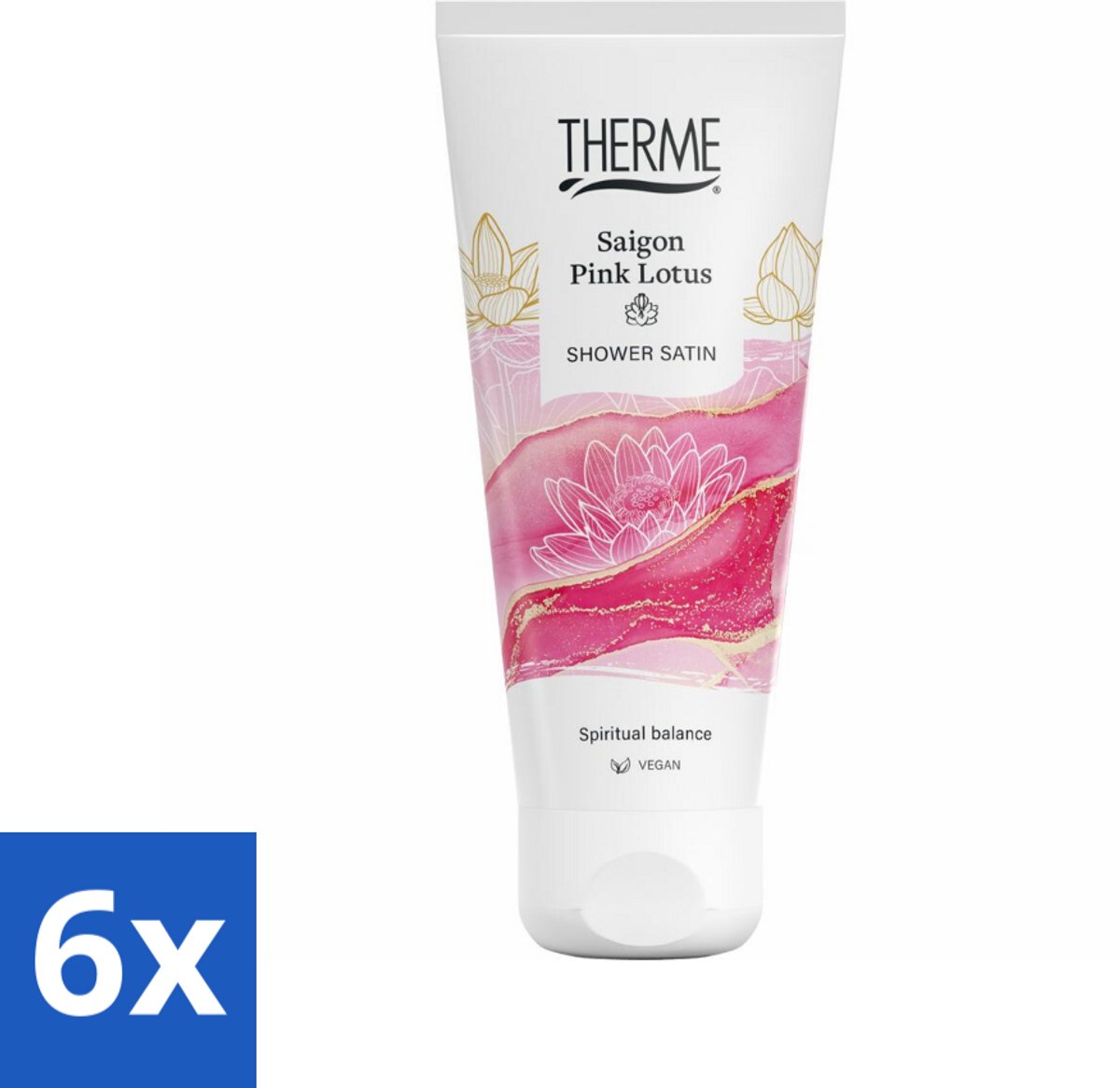 Therme - Saigon Pink Lotus - Douche Satin - Verfrissend - Verzorgend - 200ml - Voordeelverpakking - 6 stuks