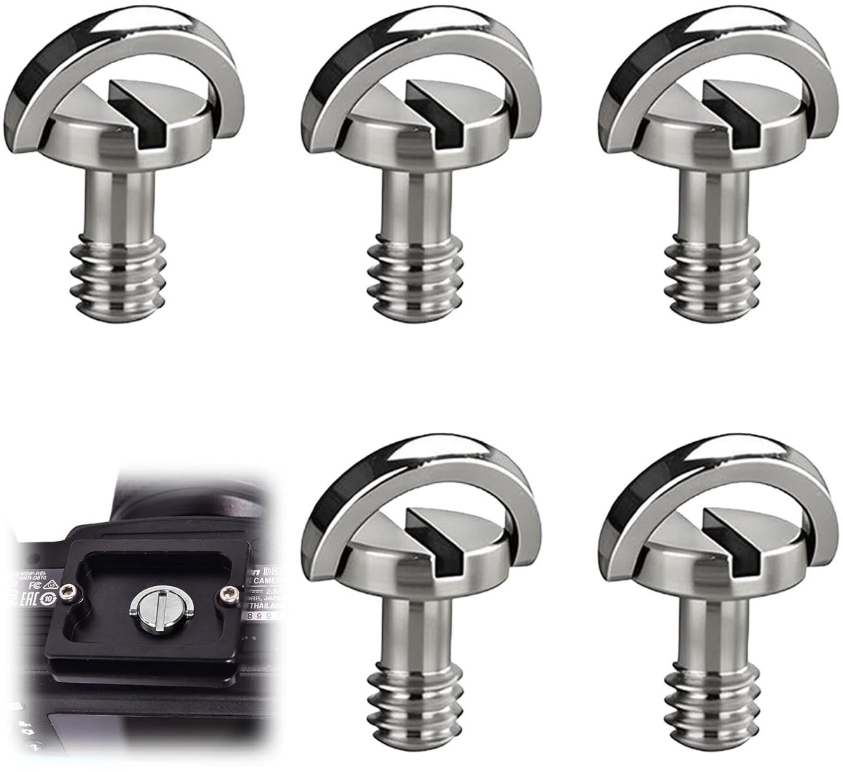 Snelkoppeling schroef 1/4 inch - D-ring ontwerp - stevige bevestiging - ideaal voor statieven - ShopVlot