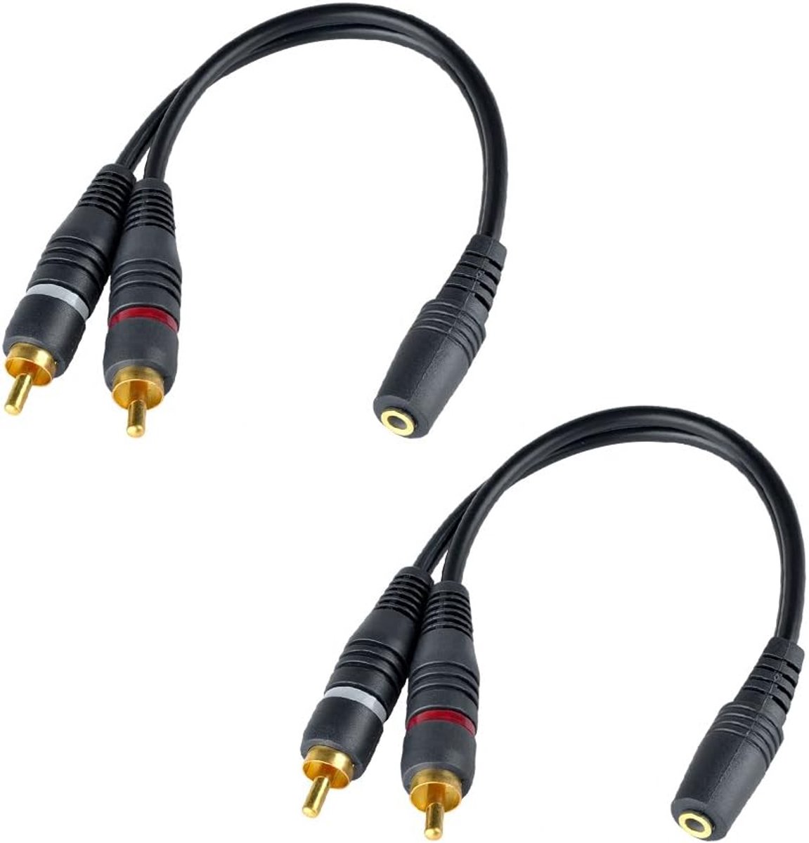 Audio 3.5mm naar Dual Cinch Adapter 20cm - Navy Blauw - Stereo Audio - Ideaal voor geluidsverbinding - ShopVlot