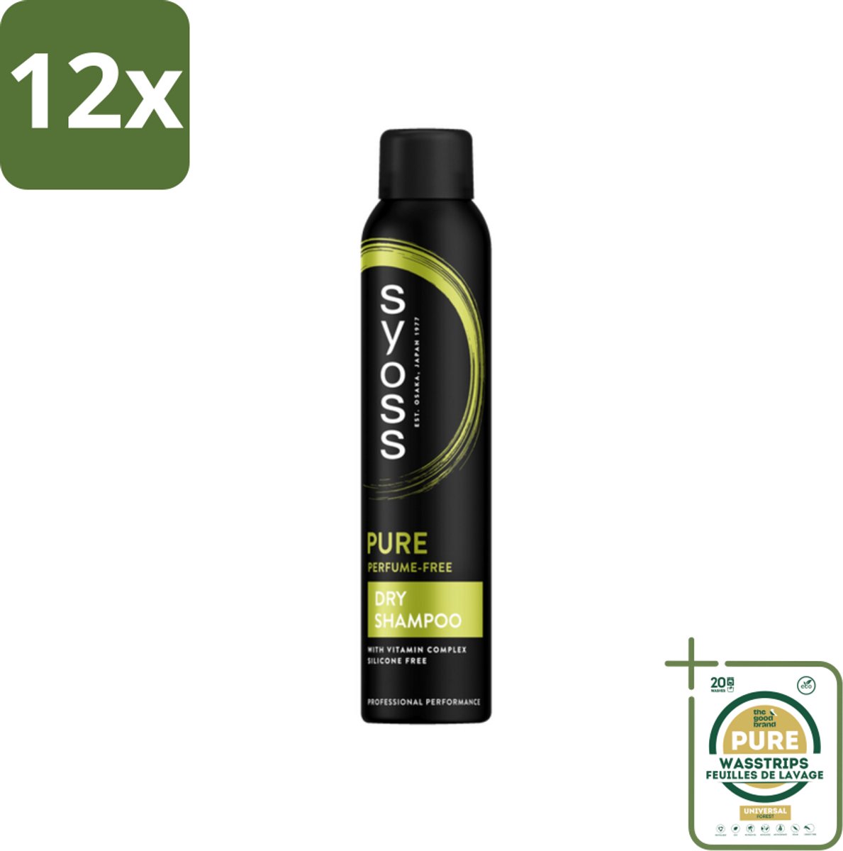 SYOSS - Pure Fresh Droogshampoo - Shampoo - Langdurige Styling - 200ml - Voordeelverpakking - 12 stuks - Haarverzorging - Sjoss