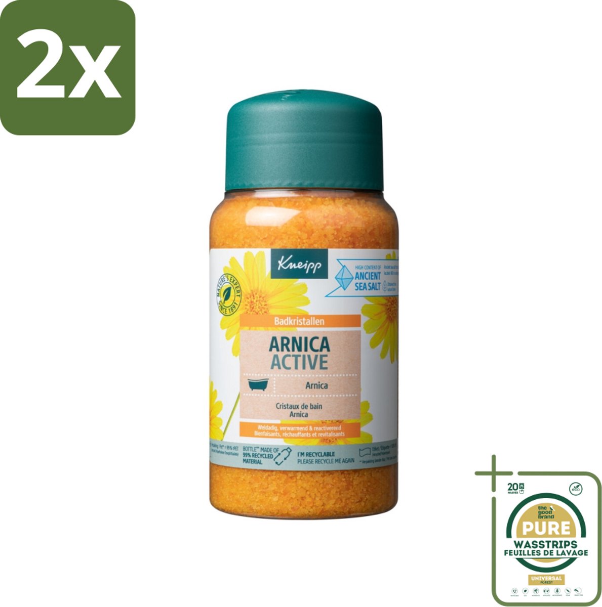 Kneipp - Badzout - Badkristallen - Muscle Relaxation - Arnica - 600 g - Voordeelverpakking - 2 stuks - Spierherstel - Arnica