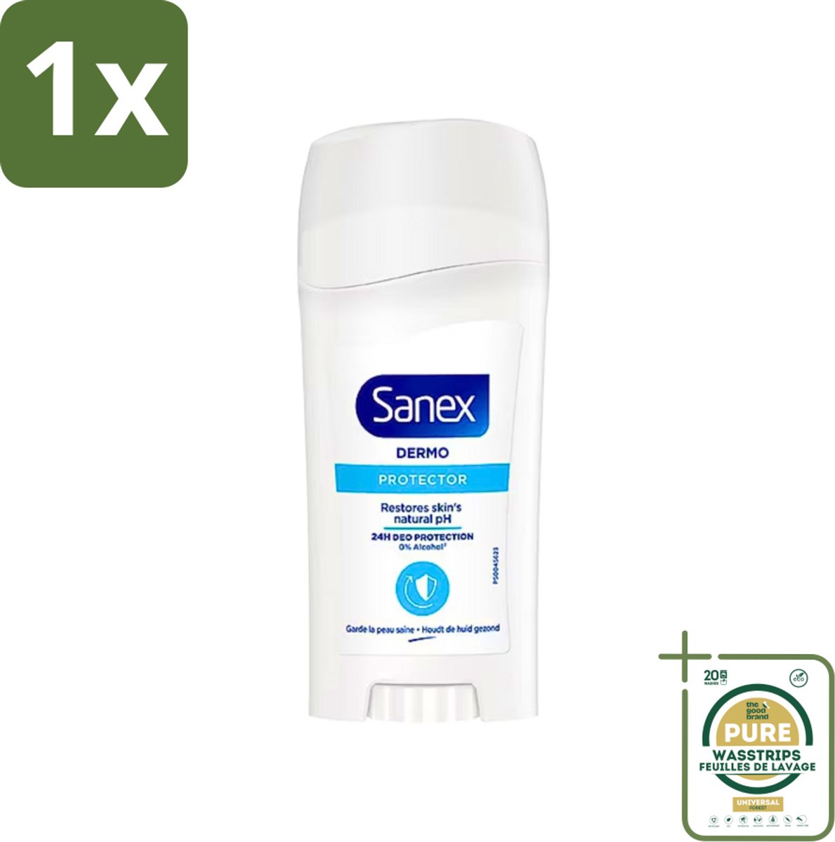 1 x Sanex - Deodorant Stick - Dermo Protector - Huidvriendelijke Formule - 65 ml- Huidbescherming - Deodorant Stick - Huidvriendelijk - Zweetbehandeling - Geurbehandeling