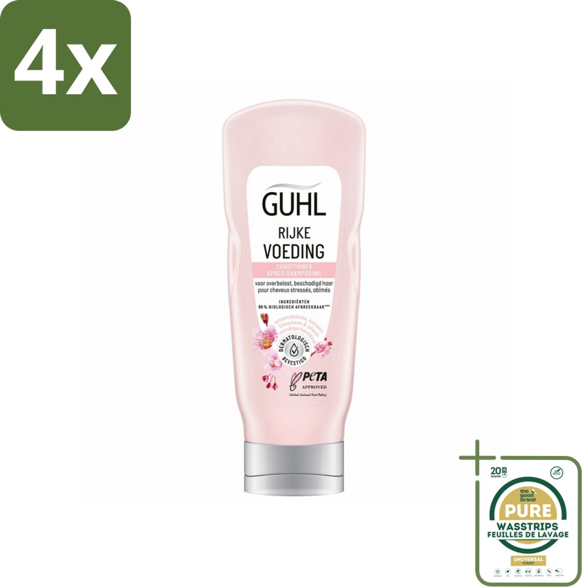 Guhl - Conditioner - Rijke Voeding - 200 ml - Voordeelverpakking - 4 stuks - Beschadigd haar - Haar herstel