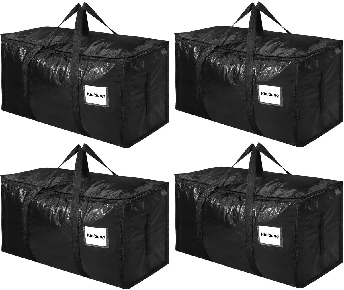 Opbergtas 90 liter - opvouwbaar zwart - met deksel - ideaal voor opslag - ShopVlot