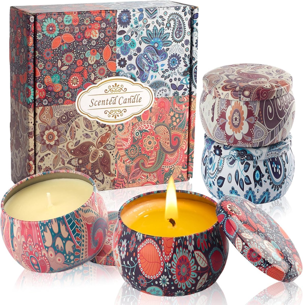 4 stuks geurkaarsen, cadeauset voor vrouwen - ShopVlot