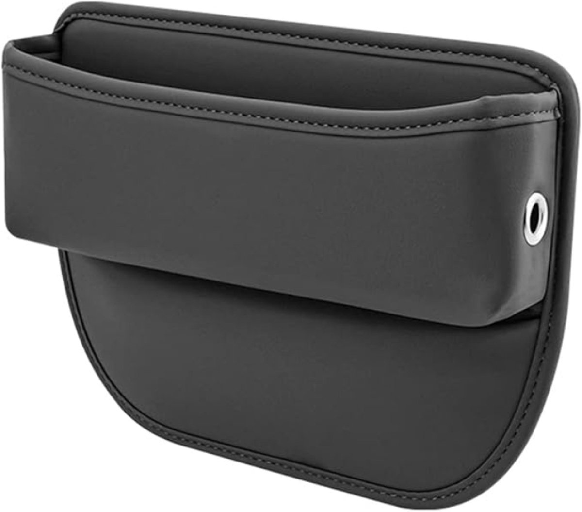 Huis Geluk Opbergdoos voor autostoelen – autostoelhouder, middenconsole organizer, leren zijvak voor kleine spullen en mobiele telefoons (zwart)