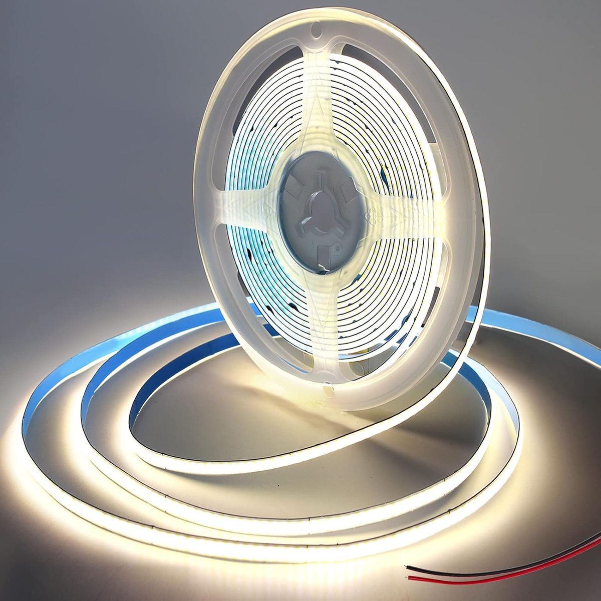 DC 12V 5mm COB LED strip 2m, 4000K natural white, 320 LEDs/m, LED strip for TV backlight, computer, cabinet, bedroom. - ShopVlot