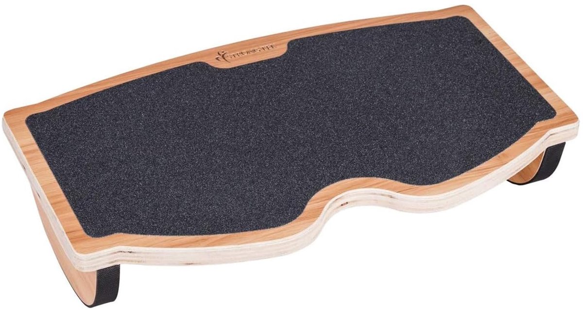 Famanu – Compacte houten bureau-voetensteun, natuurlijk hout, ideaal voor een goede zithouding