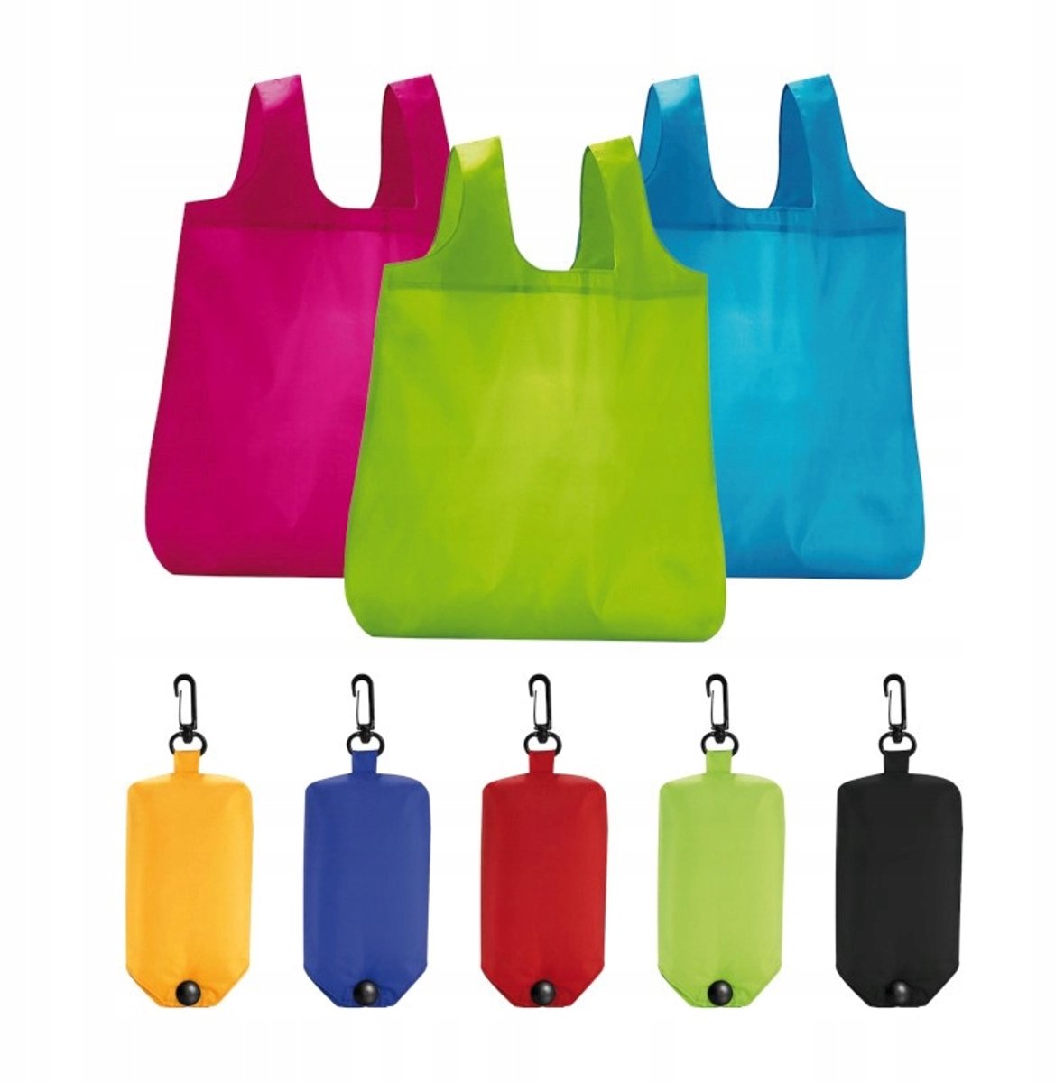 Shopper Boodschappentas 58x38cm met Opbergdoosje en Karabijnhaak