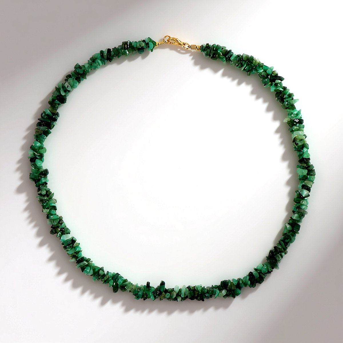Cavill - Zilveren Halsketting met Natuurlijke Zambia Smaragd - 925 Sterling Zilver Verguld - 45 cm - 120,7 ct Fancy Kralen - Elegante Dames Sieraden