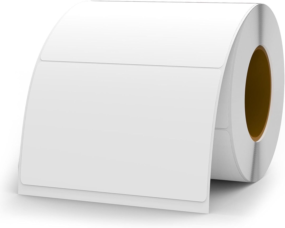 Pack of 500 Self-Adhesive Vinyl Labels, White, 50 x 76 mm, Waterproof, for Moving, Office, Warehouse, Home - ShopVlot