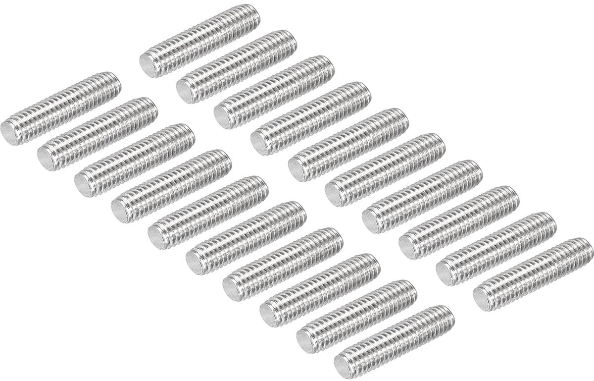 DMiotech 20pcs M6 x 25mm Full Threaded Shank 304 Stainless Steel Straight Hand Threaded Rod Bolts Clamps and U Bolts - ShopVlot