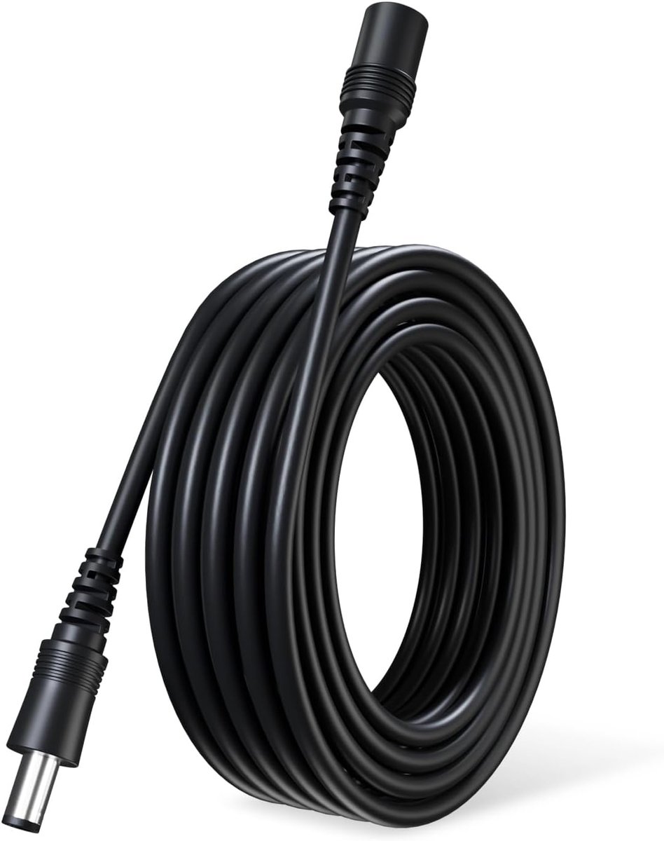 Power Extension Cable, 10 m, 5.5 mm x 2.1 mm, Compatible with Universal 12V DC Adapter Cable or Wall Charger for - ShopVlot