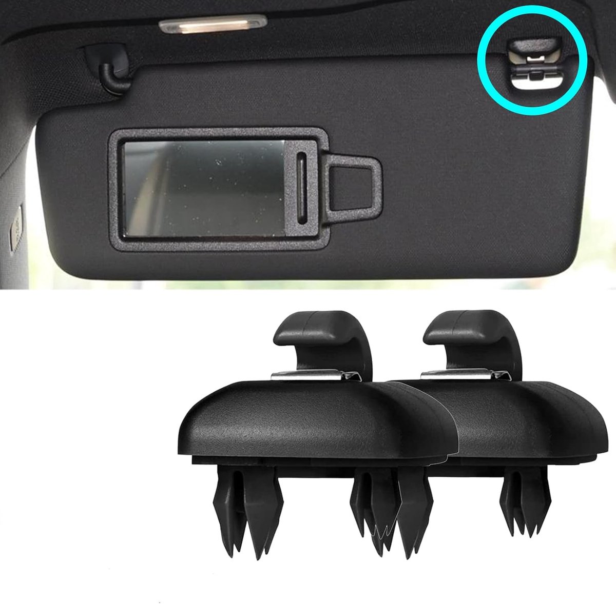 Car Sun Visor Hooks 2x Sun Visor Clips Holder for Audi RS4 A1 A3 A4 Allroad A5 Q3 Q5 - ShopVlot