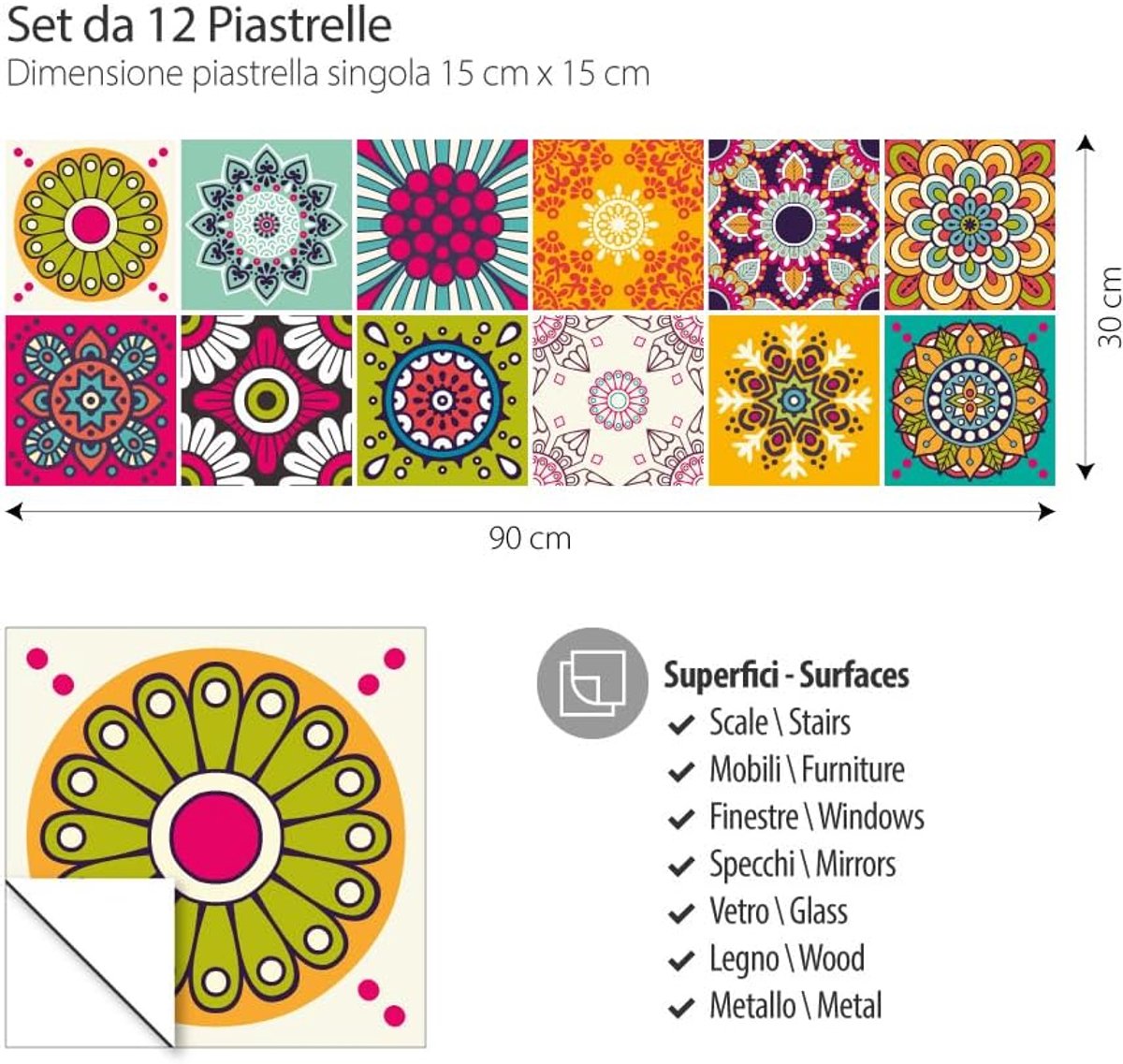 Tegelstickers 15x15cm - PVC Waterdicht - Azulejos Stijl - Eenvoudig aan te brengen - ShopVlot