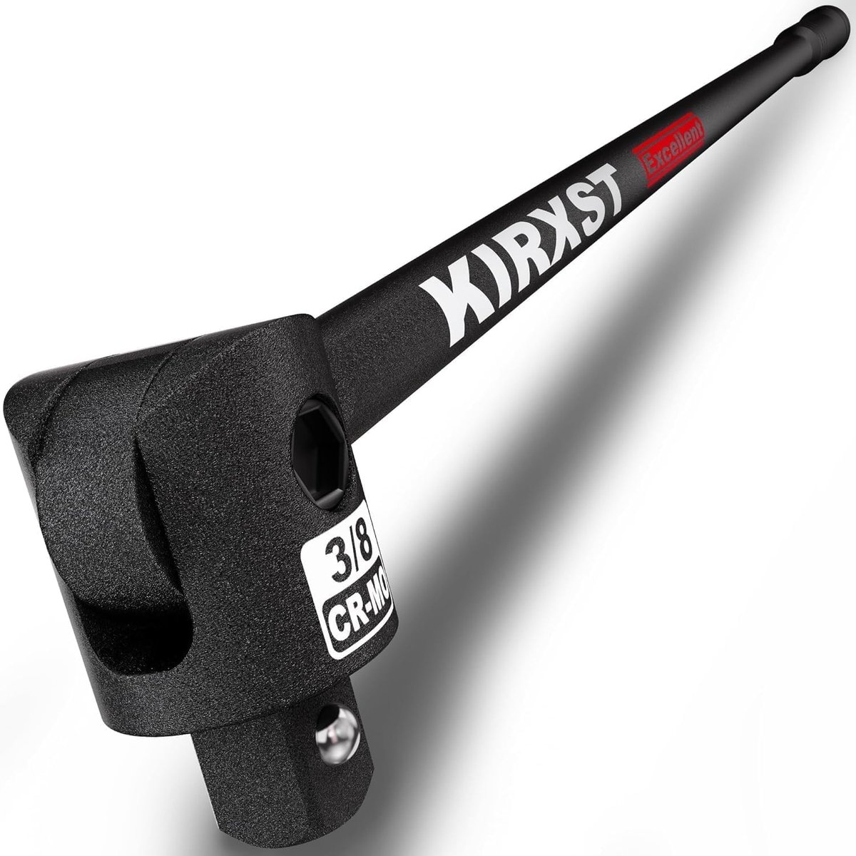 Hinge Handle with 250 ° Rotatable 3/8" Drive Head, Breaker Bar with Length 445 mm, Ø 12 mm, Black Matted - ShopVlot