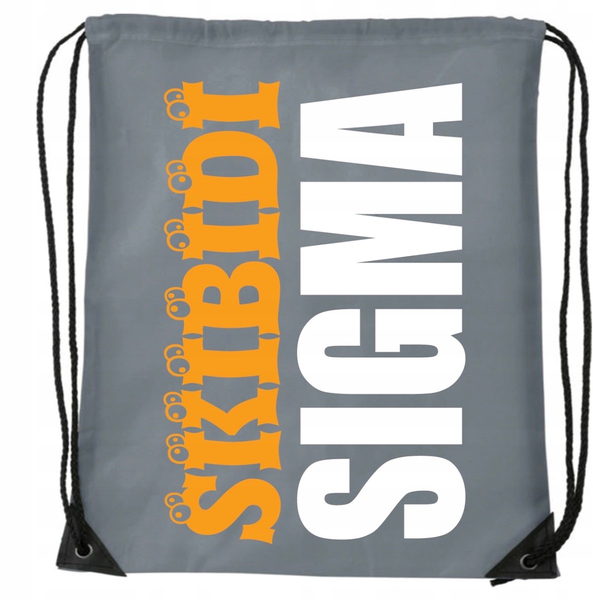 Grijze Rugzak Tas voor Sport, School & Gym - SKIBIDI SIGMA WB_038