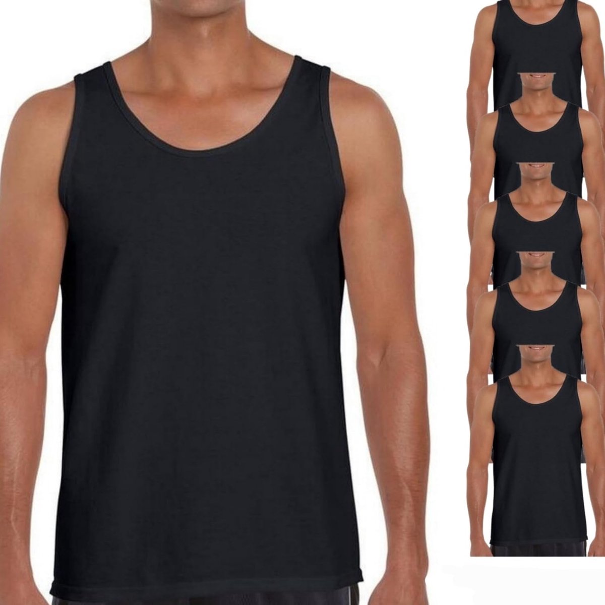 Tanktop heren M - 4XL - 100% katoen - ademend - comfortabel voor dagelijks gebruik - ShopVlot