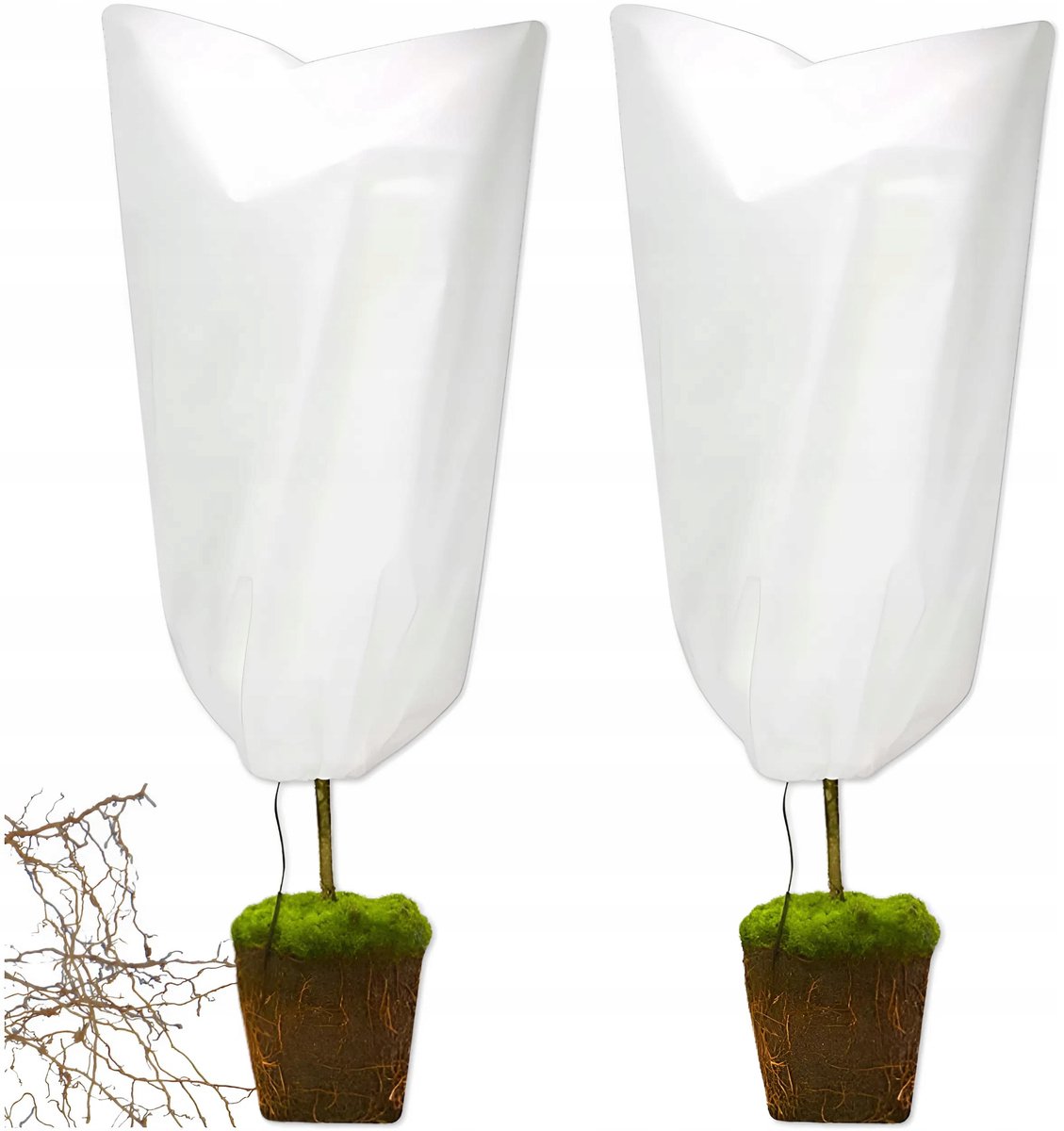 2x Beschermhoes Planten Wit 80x120cm - Winterbescherming met Trekkoord