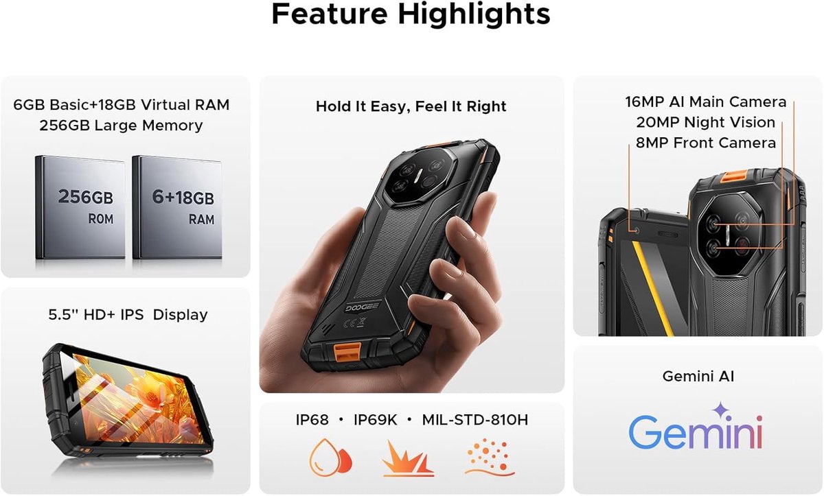 Mobiel 5,5 inch - 20 MP nachtzichtcamera - 8350 mAh accu - ideaal voor buitengebruik - ShopVlot