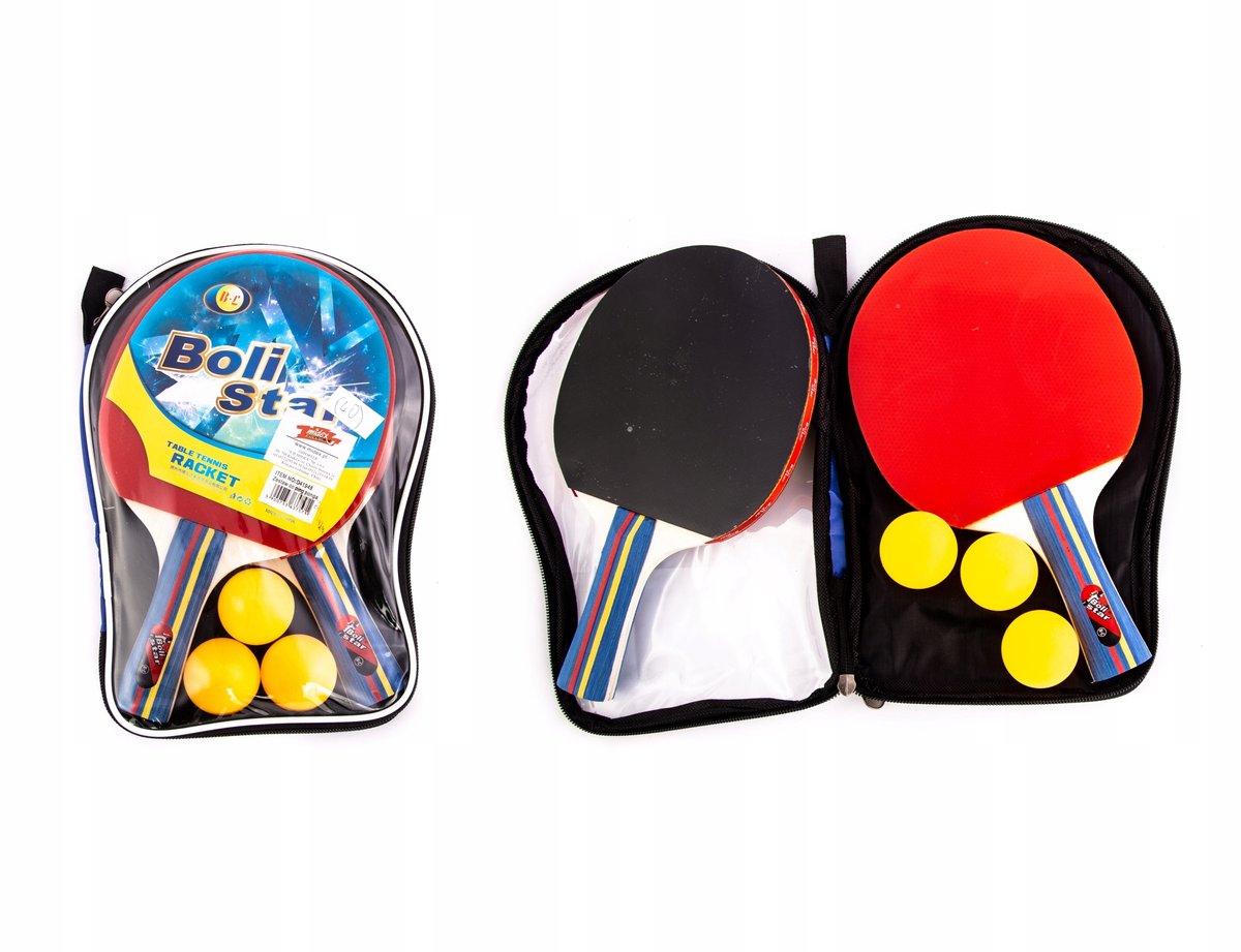 Merkloos tafeltennisset: 2 batjes & 3 balletjes