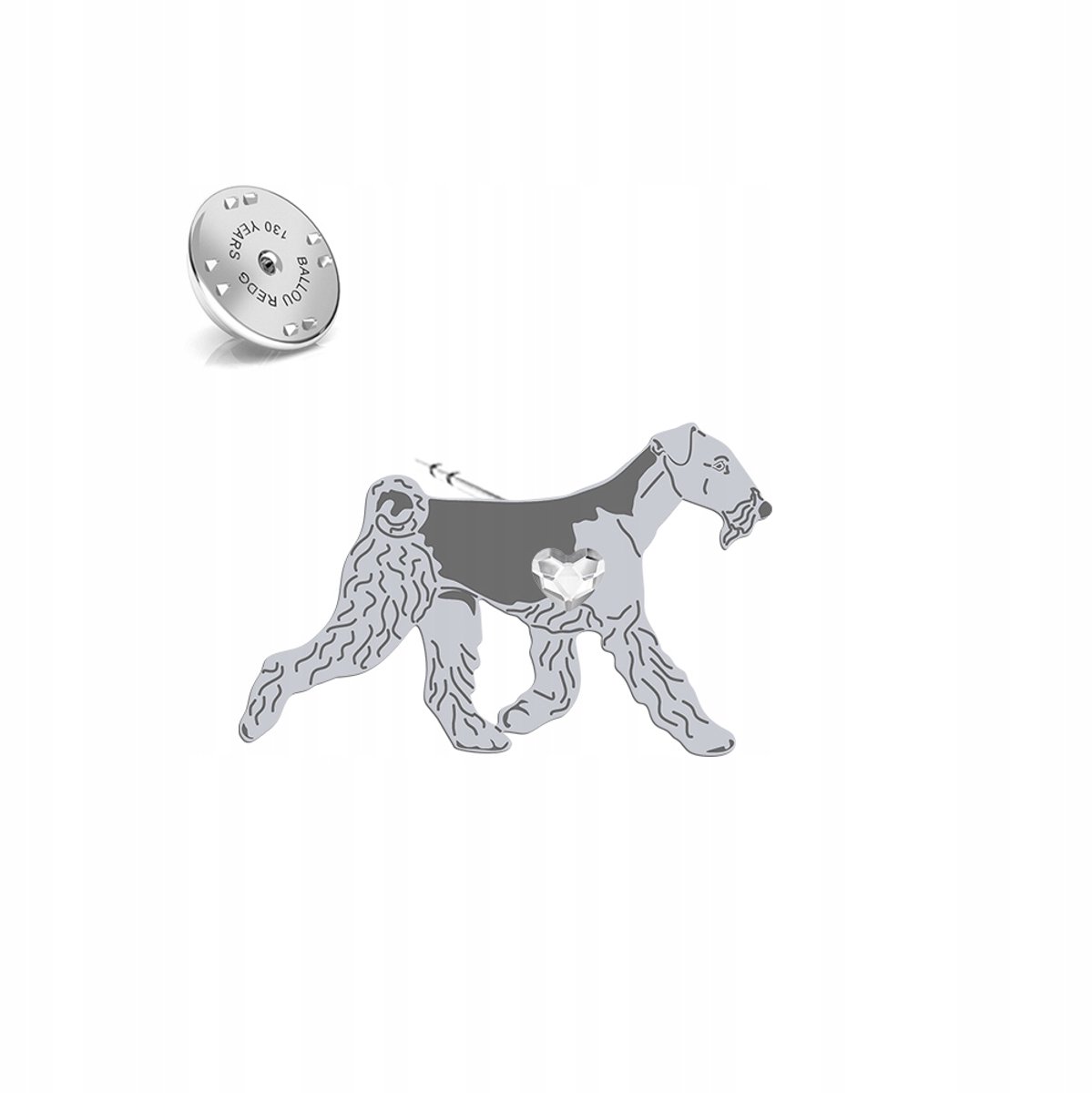 Zilveren Airedale Terrier Speld 925 Sieraden Cadeau met Gravure