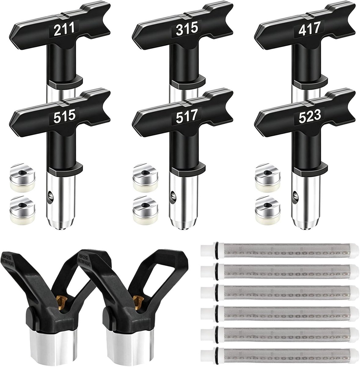 6 stuks spuitpunten met 2 beschermkappen voor sproeikop, 6 filters - ShopVlot