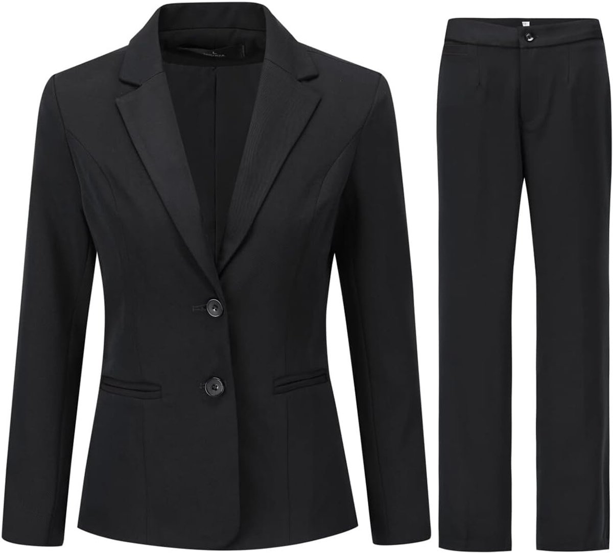 YYNUDA Women's lapel suit with two breasts, slim and elegant, tailored business suit - ShopVlot
