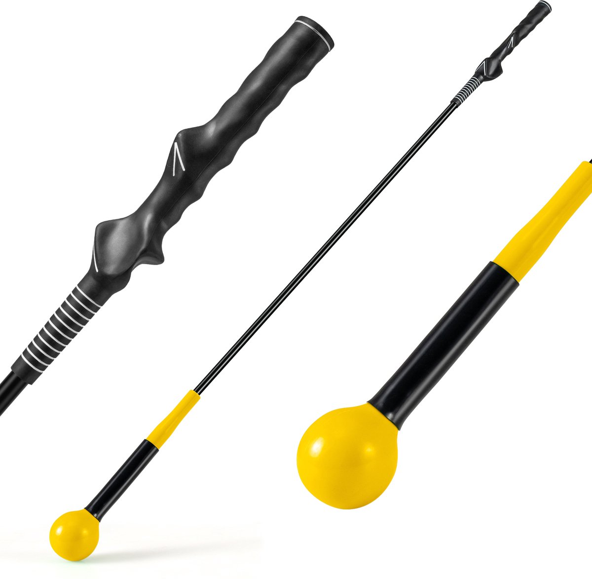 COSTWAY Golf Swing Trainer, 80/100/120 cm golftrainingshulp met gewichtskop, golf-vliegtrainer voor houdingscorrectie, binnen en buiten, golfzwaaitrainer voor beginners, professionals