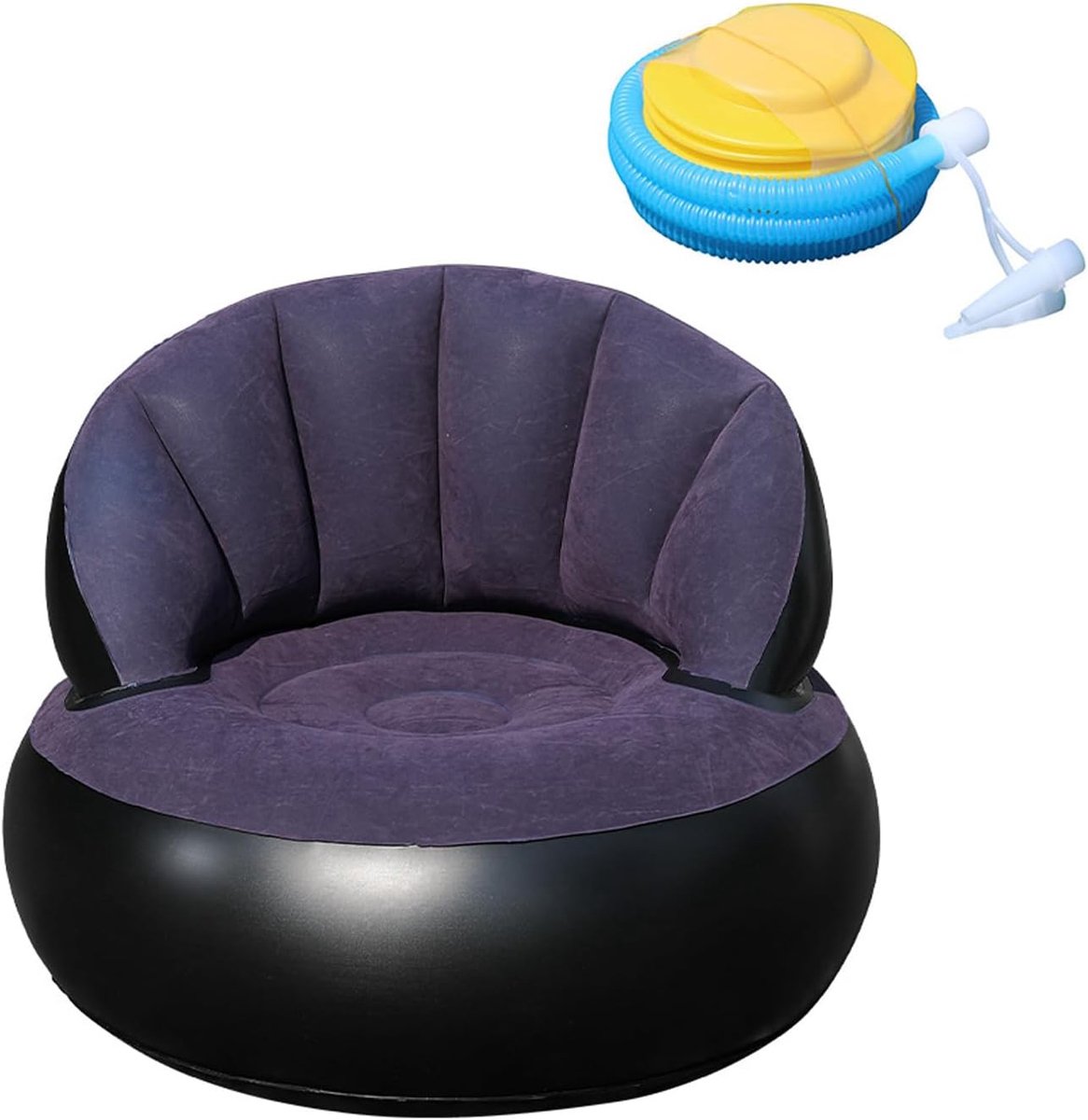 Inflatable Sofa with Footstool, 110 kg Inflatable Chair, Single Waterproof Air Sofa, Inflatable Chair, Sofa for Living - ShopVlot
