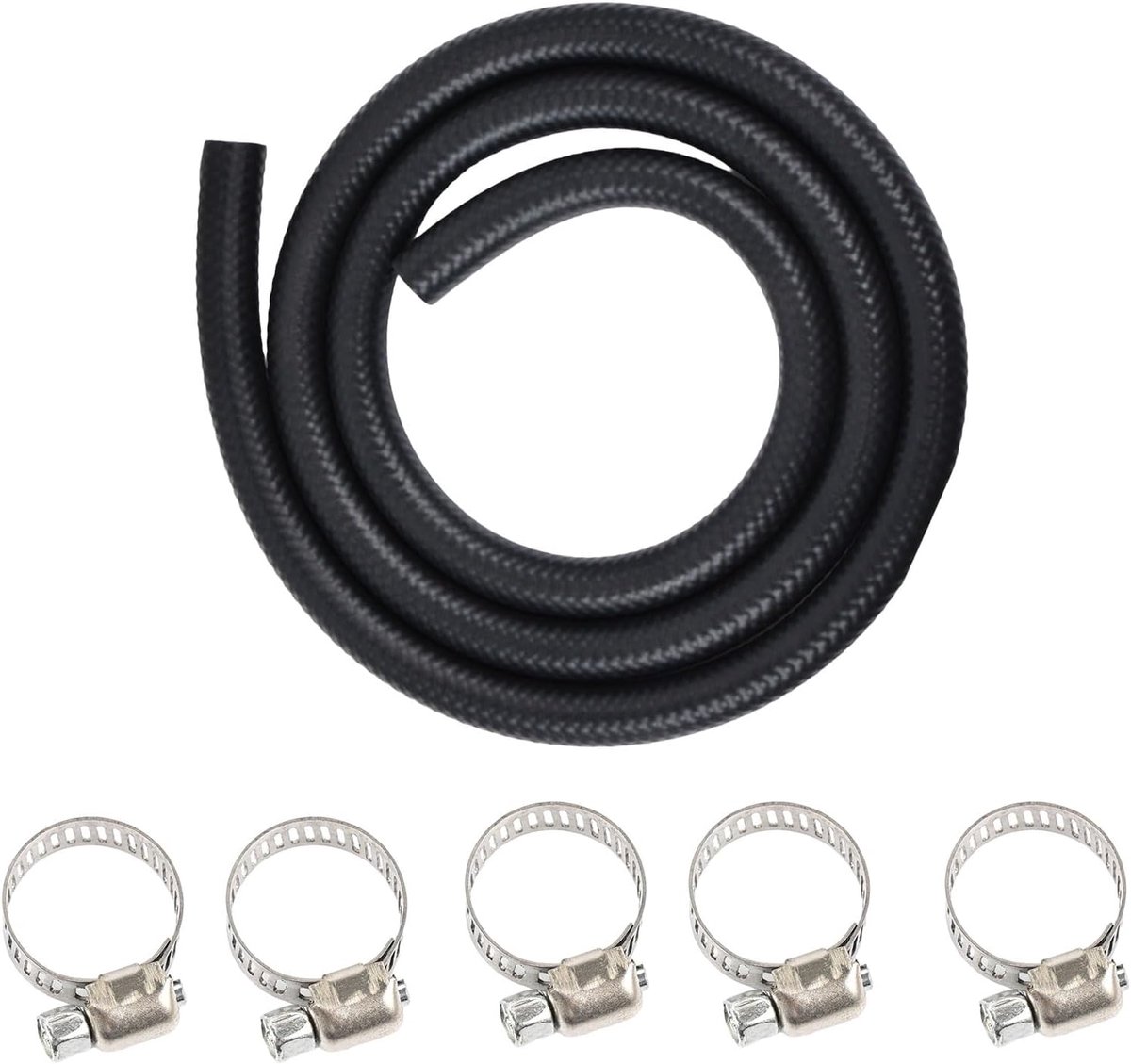 1m Fuel Stroke 10mm Inner Diemer Fuel Hose with 5pcs Hose Shells Fuel Line for Lawn Mower Car Tractor Small Engines - ShopVlot