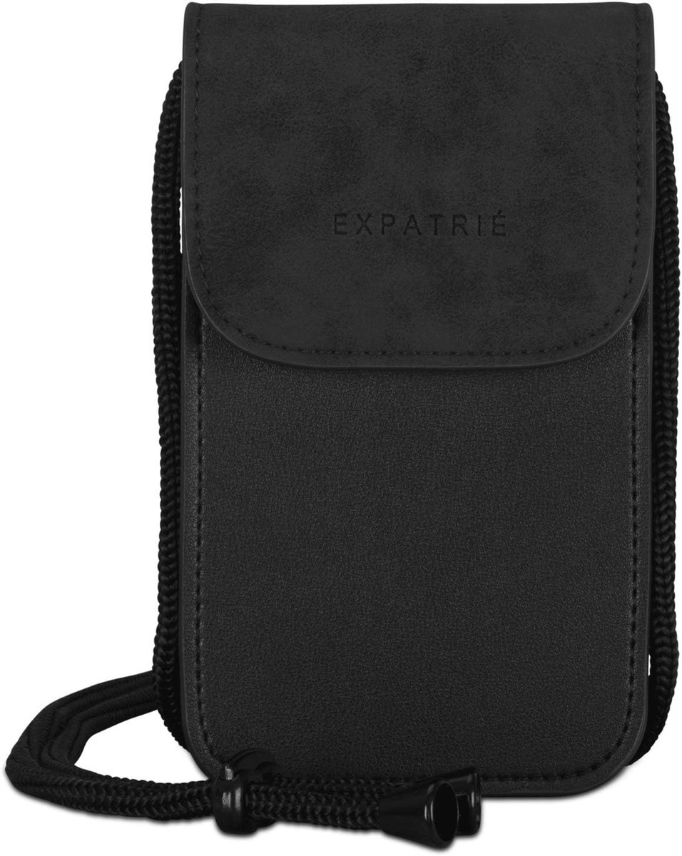 Small Ladies Bag Black - Expatrié "Amelie" Mini Crossbody Shoulder Bag Neck Bag Made of Vegan Leather for Leisure and - ShopVlot