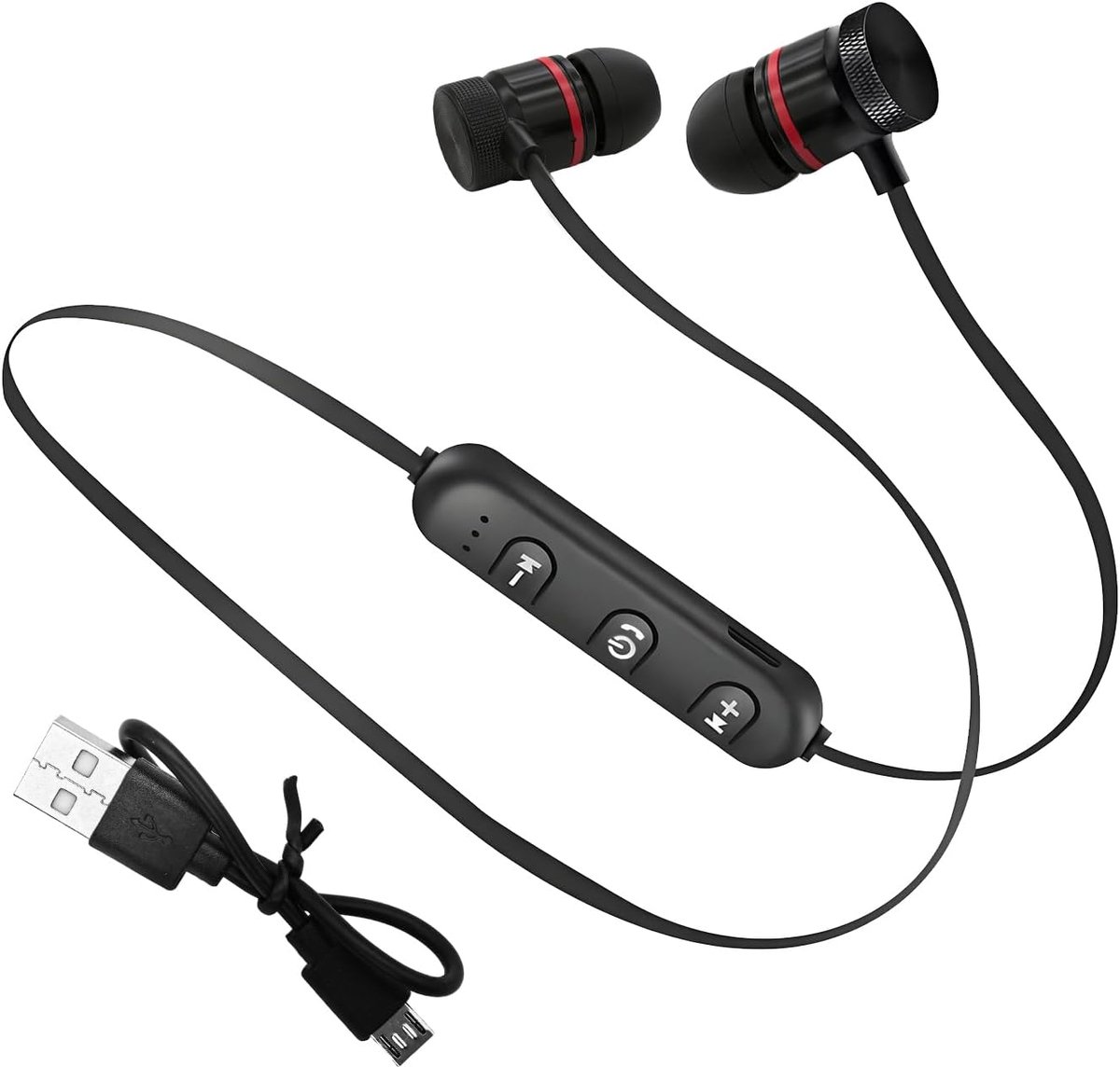 Magnetische bluetooth-hoofdtelefoon, halsband, in-ear hoofdtelefoon, draadloze sporthoofdtelefoon met stereogeluid - ShopVlot