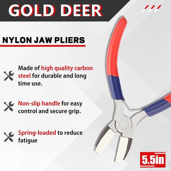 Nylon Jaw Pliers Nylon Jaw Flat Nose Pliers Flat Nylon Jaw Pliers Double Nylon Flat Jaw Pliers Double Nylon Jaw Pliers - ShopVlot — afbeelding 5