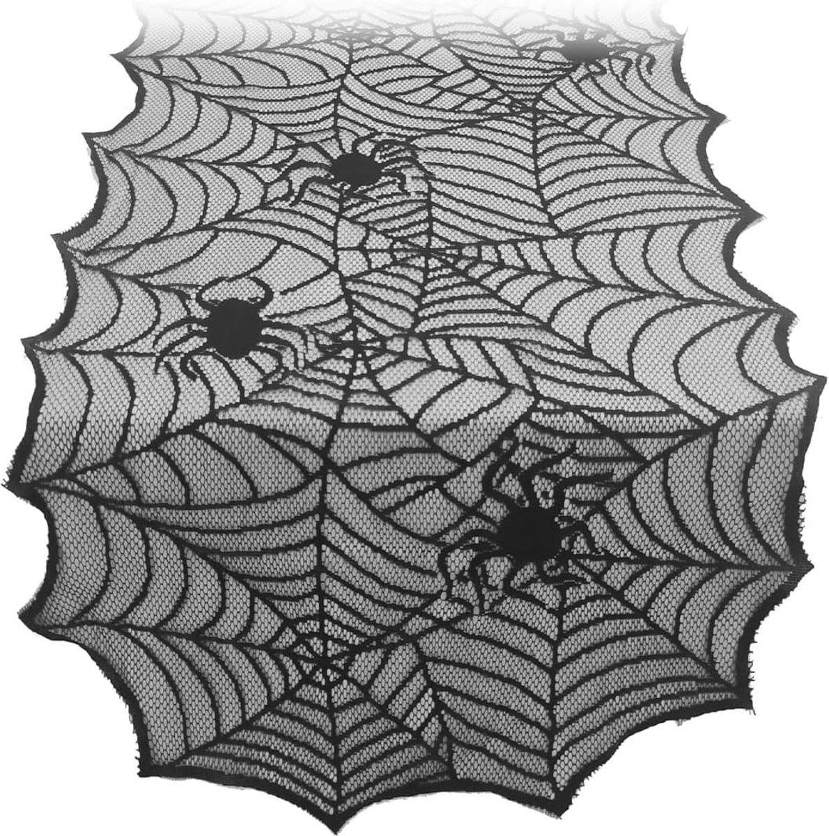 Zwarte Tafeldecoratie Halloween,Spinnenweb Halloweendecoratie,Tafelloper Kant,Horrorfeestthema Spinnenwebdecoratie - ShopVlot
