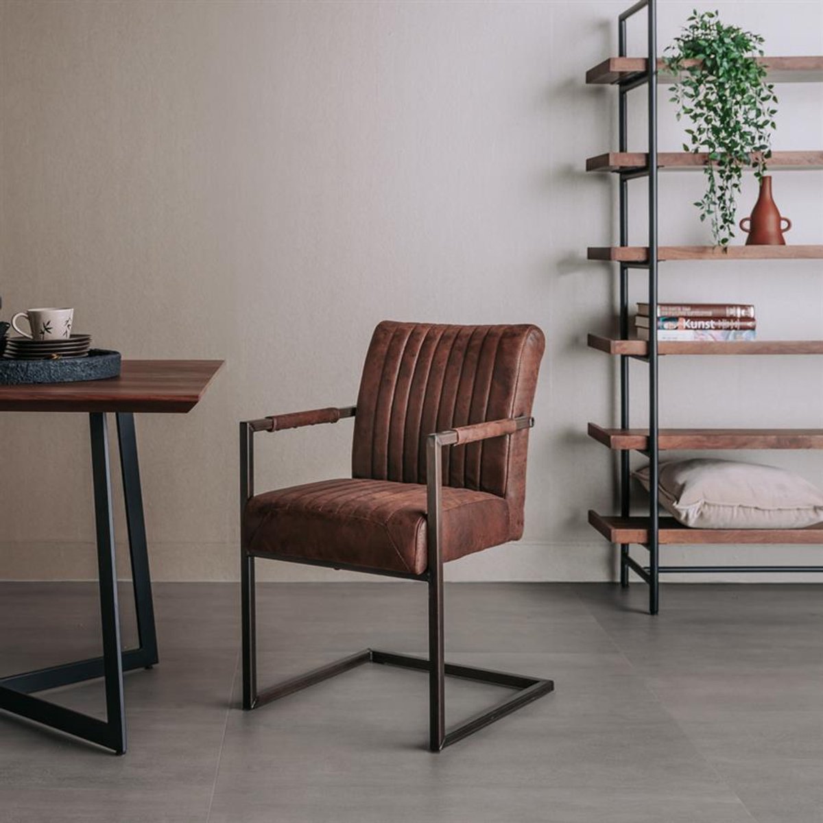 Tower Living Armstoel Ferro Stof Savannah Donkerbruin