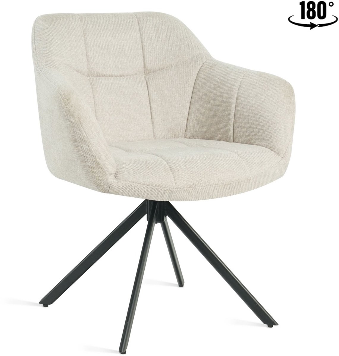 Eetkamerstoel Jesse Linnen Beige - Giga Meubel - Set van 2