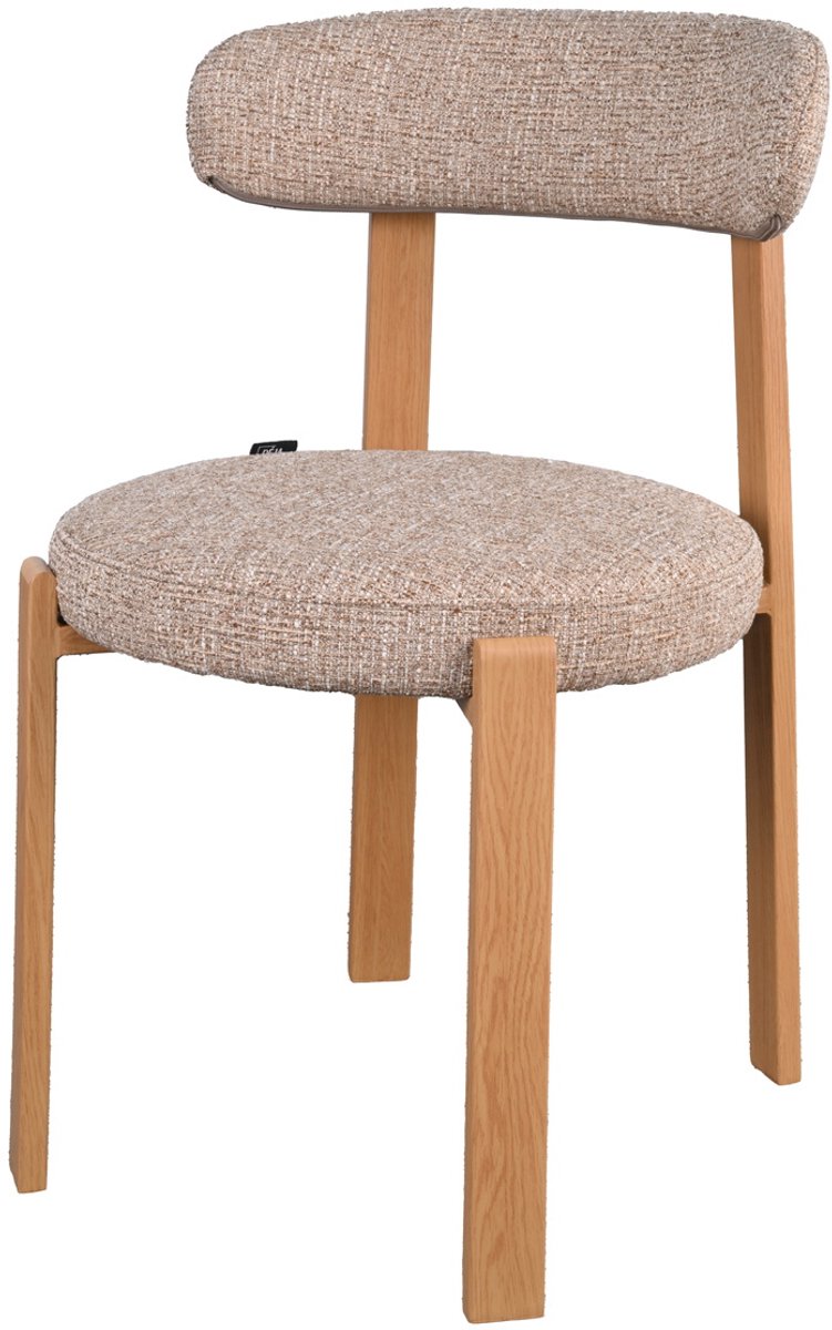DÉJA Living Eetkamerstoel Lagan - Taupe/Naturel Stof - Set van 2