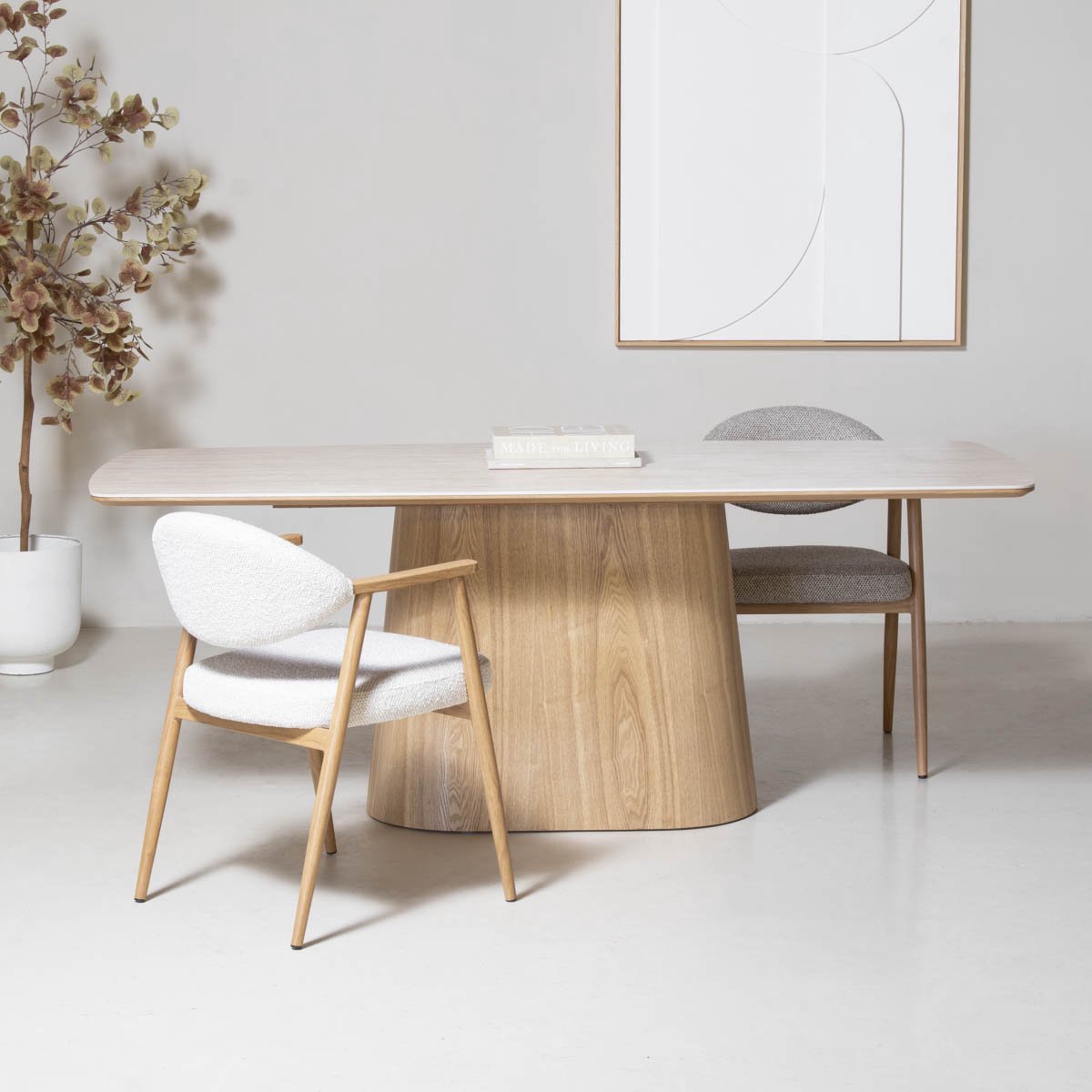 Giga Meubel Eettafel Thomas - Rechthoek Naturel/Keramiek - 200x90x76cm