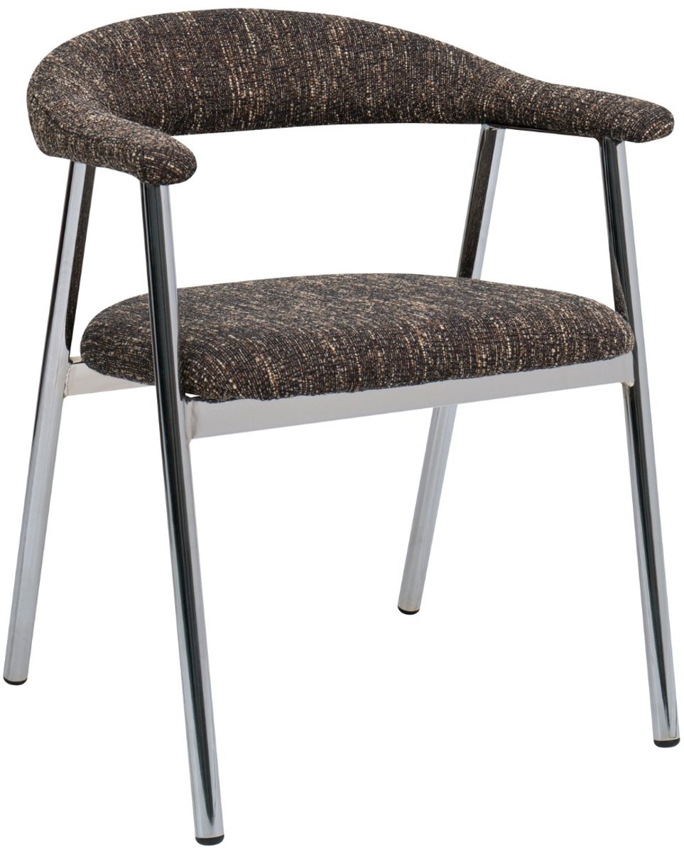 DÉJA Living Eetkamerstoel Sorø - Donkerbruin/Chrome - Set van 2