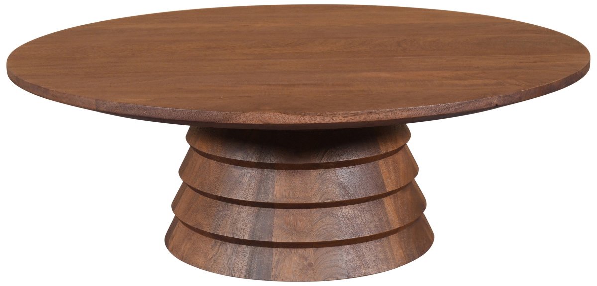 DÉJA Living Salontafel Marín - Rond Donkerbruin Mangohout - 90x90x31cm