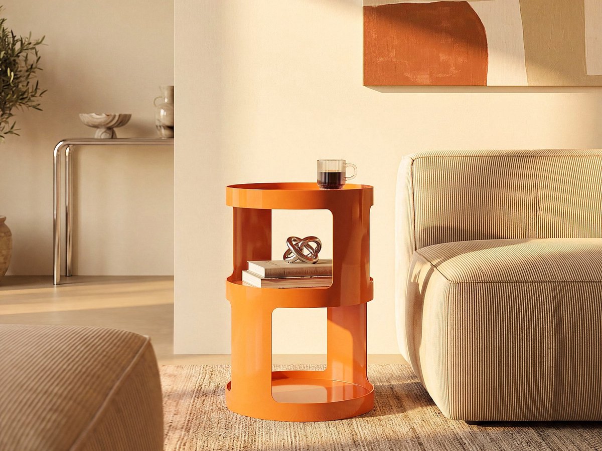 Vente-unique Bijzettafel in Metaal - Oranje MARJAK