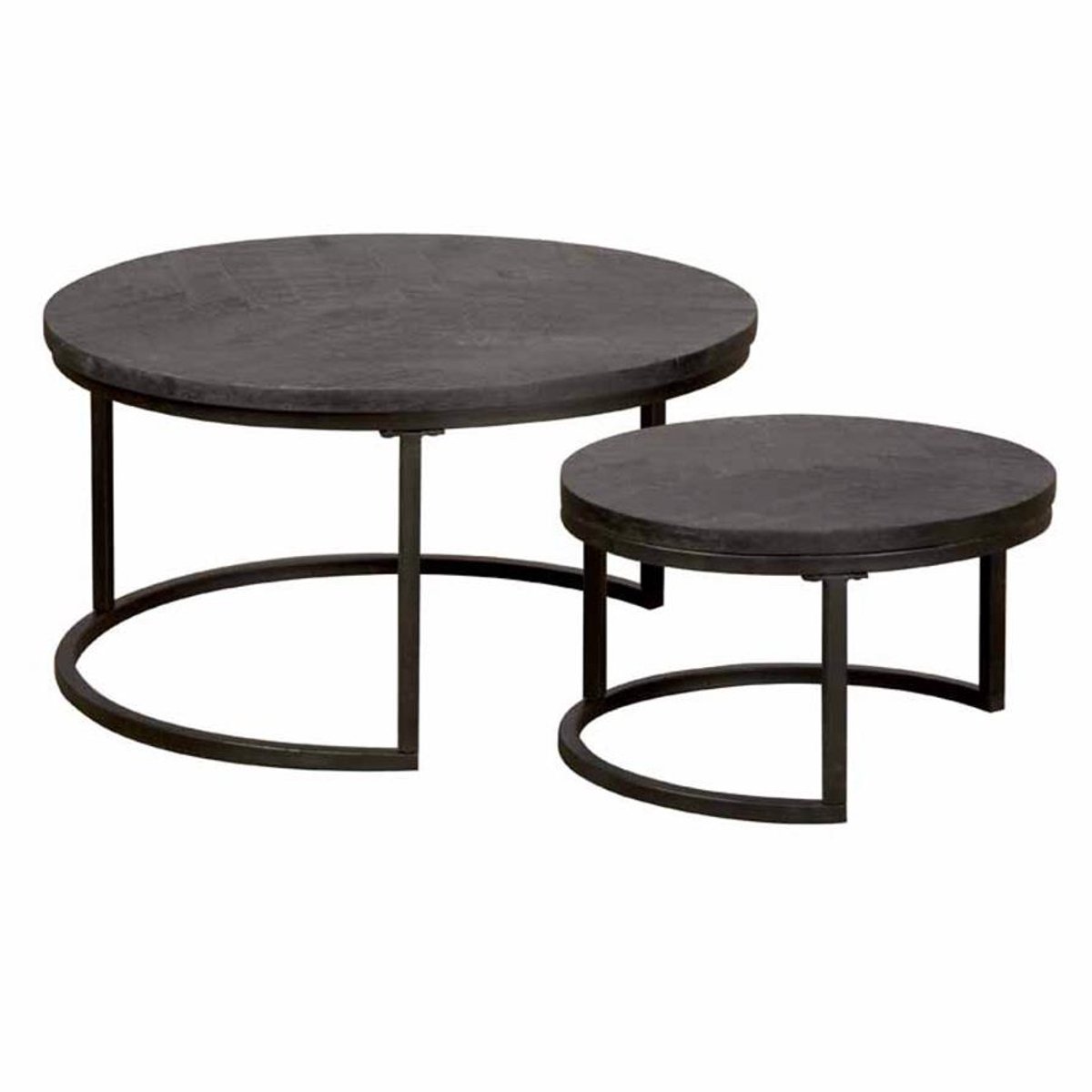 Tower Living Salontafel Viola Rond Set van 2 Zwart