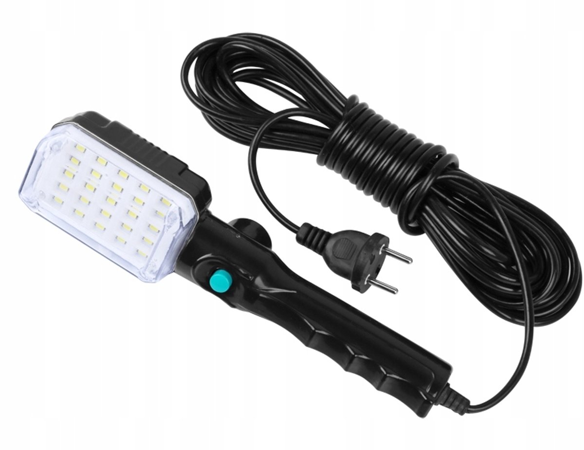 Werkplaatslamp 25 LED met magneet en haak, 230V