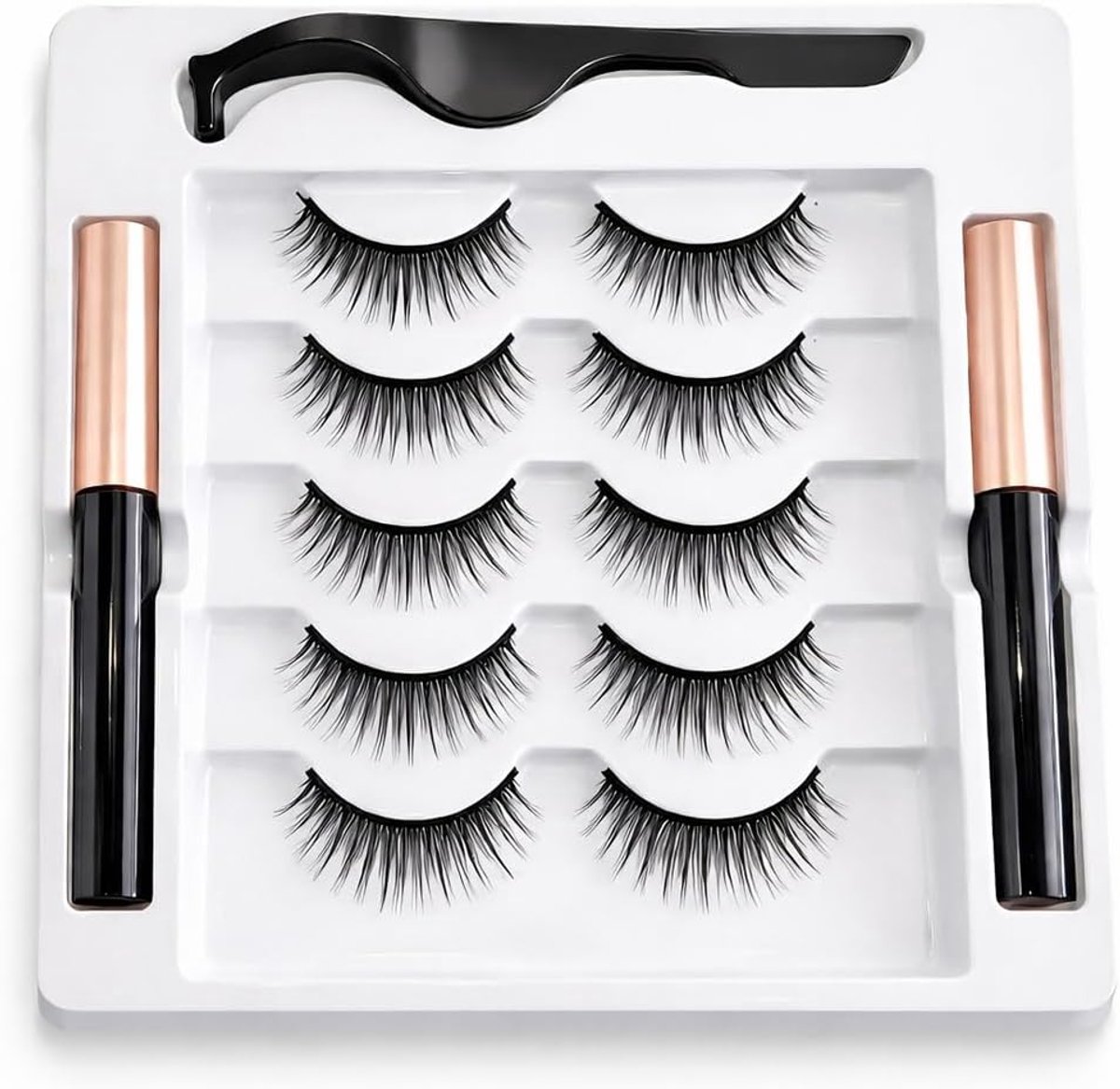 Magnetische Wimpers 5 Paar - 3D Dikke Lange Kunstwimpers - Waterdichte Eyeliner Set - Herbruikbaar en Veilig - ShopVlot