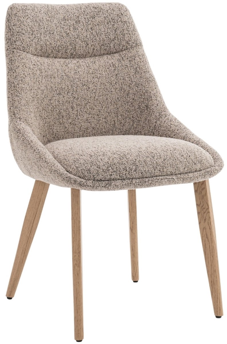 DÉJA Living Eetkamerstoel Malou - Taupe/Naturel - Set van 2