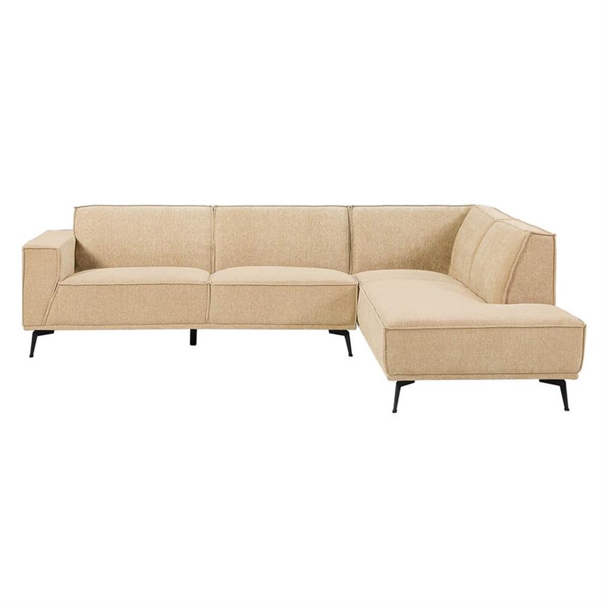 Tower Living Bank Leeds - Beige Stof - Ottoman Rechts - 268x217x81cm