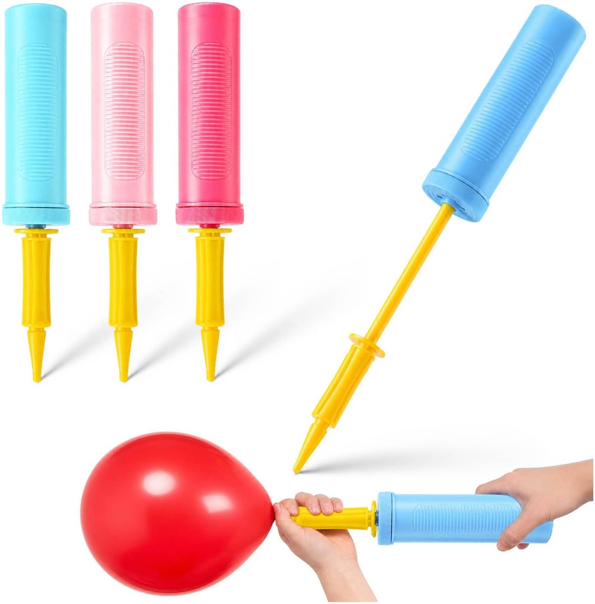 Ballonpomp 4 stuks - handpomp van kunststof - lichtgewicht - eenvoudig te gebruiken - ShopVlot